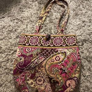 Vera Bradley pink paisley tote shoulder bag